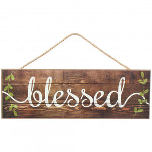 15" Wooden Sign: Blessed