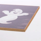 12" Wooden Sign: Black Boo Ghost