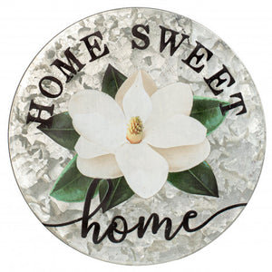 12" Metal Sign: Galvanized Home Sweet Magnolia