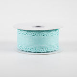 1 1/2 " Scalloped Edge Wired Ribbon: Ice Blue - 1 Yard