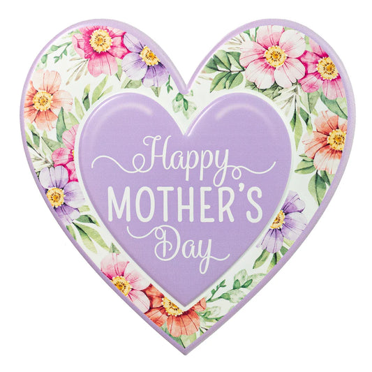 12" Metal Embossed Hanger: Happy Mother's Day Heart