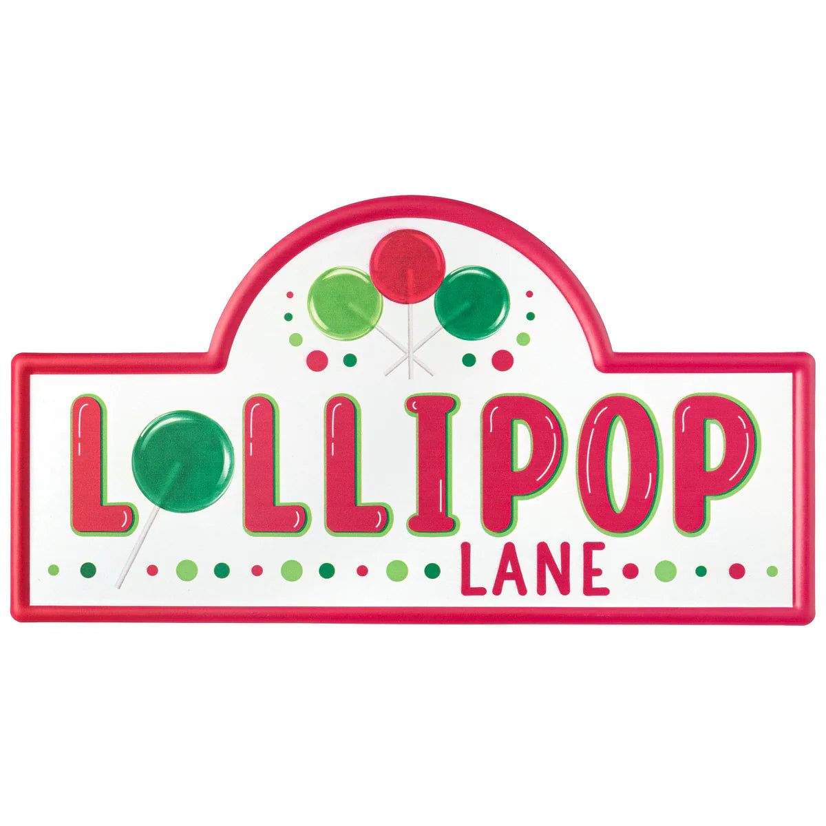 15" Embossed Metal Sign: Christmas Lollipop Lane Street Sign