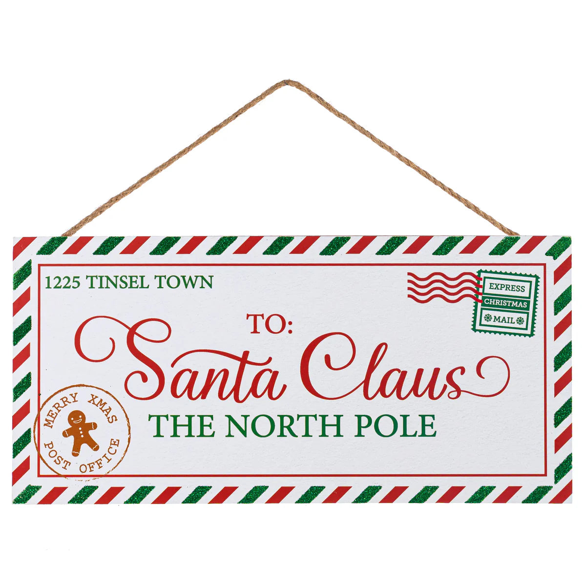 12" Wooden Sign: Letter to Santa Clause