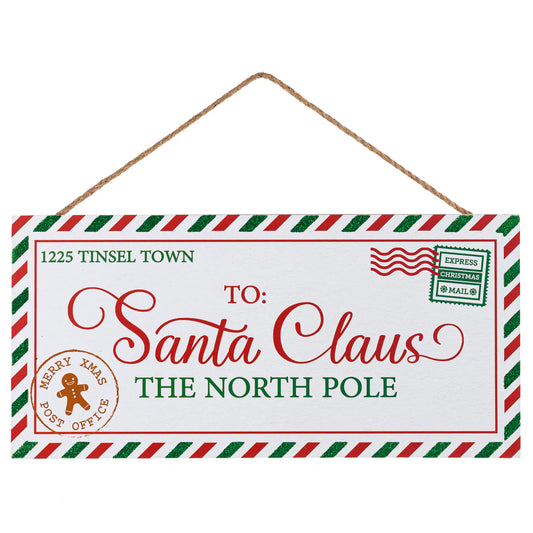 12" Wooden Sign: Letter to Santa Clause
