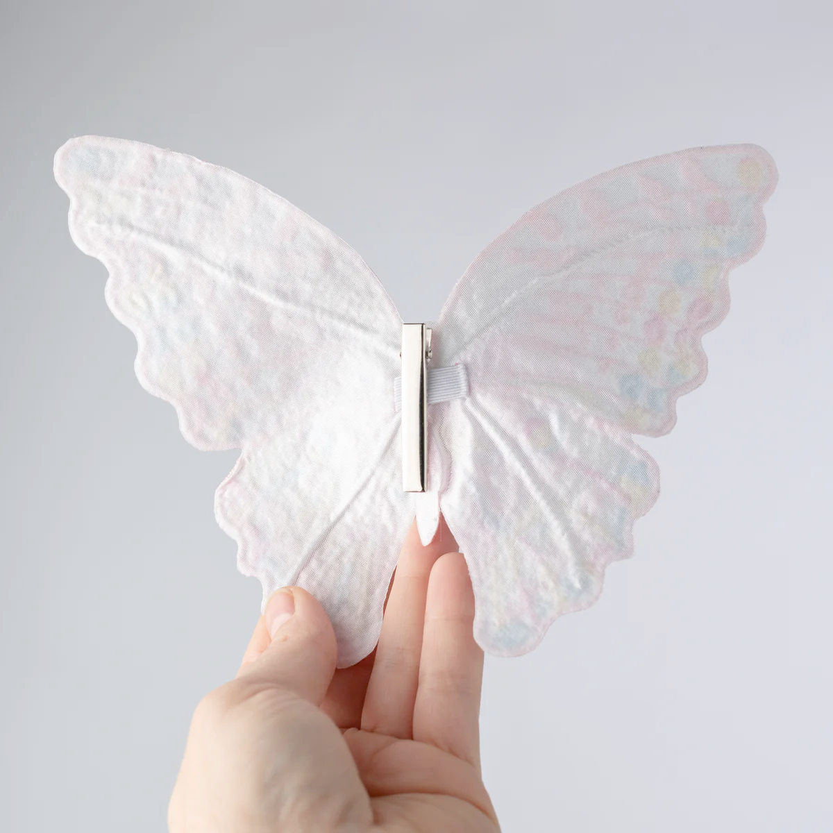 6" Embroidery Butterfly Clip: Pastel Pink