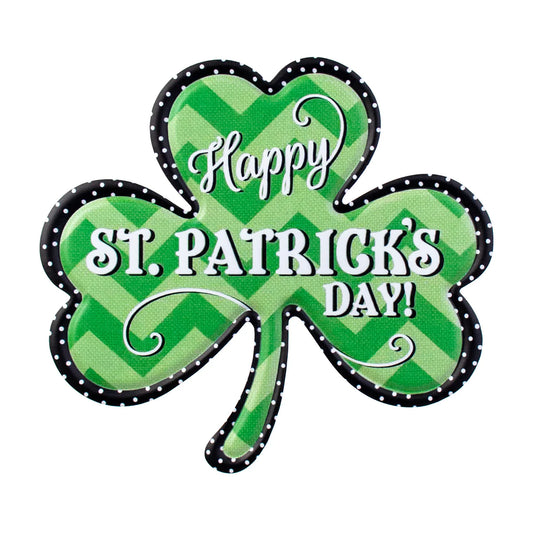 11 1/2" Metal Embossed Sign: Chevron Clove