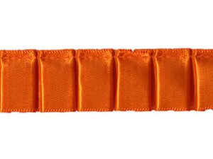 Box Pleated Satin Ribbon/Trim - Orange - 7/8 inch - 1 Yard