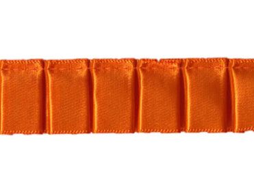 Ruffled Box Pleated Satin Ribbon/Trim - Orange - 7/8 inch - 1 Yard