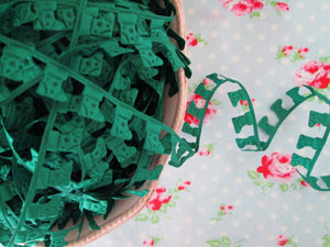 Green Satin Christmas Stockings Ribbon/Trim - 5/8 inch wide - 1 Yard