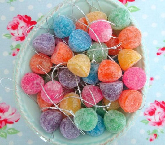 Glittered Pastel Gumdrop Ornaments - 5/8 inch - Set of 6 - Sugar Pink Boutique