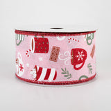 2 1/2 " Hot Cocoa Wired Ribbon: Light Pink - 1 Yard