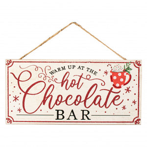 12" Wooden Sign: Hot Chocolate Bar Wreath Decoration