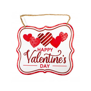 7" Embossed Edging "Happy Valentine's Day" Metal Sign