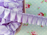 Box Pleated Satin Lavender Ribbon/Trim - 7/8 inch - 1 Yard