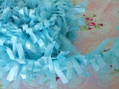 Tissue Garland Festooning Fringe - Aqua Blue - 2 inch - 1 Yard