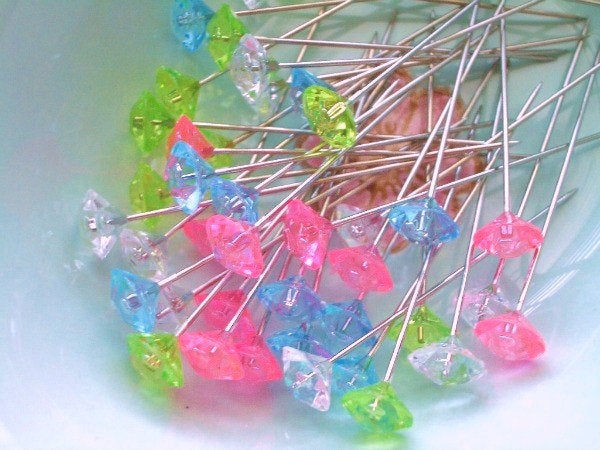 Corsage Crystal Pins - Candy Color - Set of 20