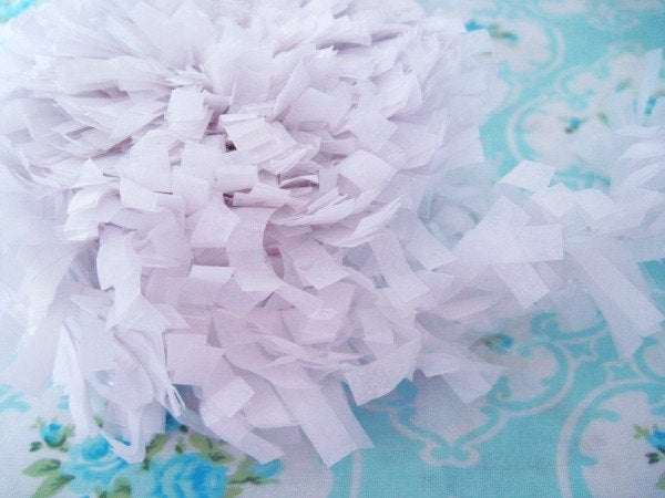 Tissue Garland Festooning Fringe - Marshmallow White - 2 inch - 1 Yard