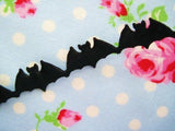Black Bats Satin Cut Out Ribbon/Trim - 7/8 inch - 1 Yard