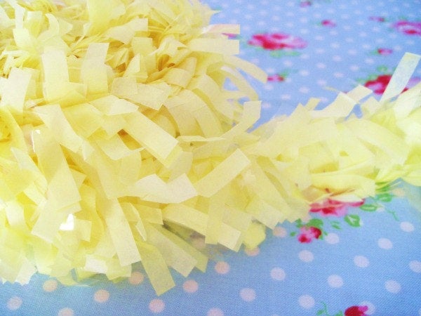 Tissue Garland Festooning Fringe - Lemon Meringue - 2 inch - 1 Yard