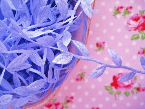 Leaf Garland Ribbon - Lavender - 1 inch - 1 Yard