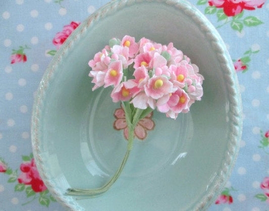 Forget Me Not Vintage Style Millinery Paper Flower Bouquet - Baby Pink - 1 Bouquet - Sugar Pink Boutique