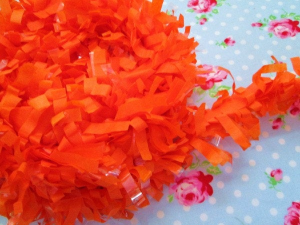 Tissue Garland Festooning Fringe - Pumpkin Orange - 2 inch - 1 Yard