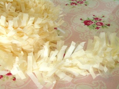 Tissue Garland Festooning Fringe - Banana Cream Pie - 2 inch - 1 Yard - Sugar Pink Boutique