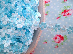 Rococo Gimp Flower Braid Trim - Blue and White - 1/2 inch - 1 Yard