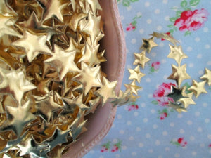 Metallic Gold Stars Cut Out Ribbon/Trim - 3/4 inch - 1 Yard