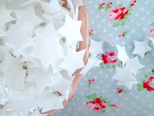 White Star Garland Ribbon - 1 1/2 inch - 1 Yard