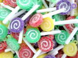 Miniature Glittered Lollipop Embellishments - 1/4" W x 7/8" H - Set of 8