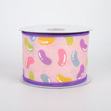 2 1/2" Jelly Beans Wired Ribbon: Pale Pink - 1 - Yard